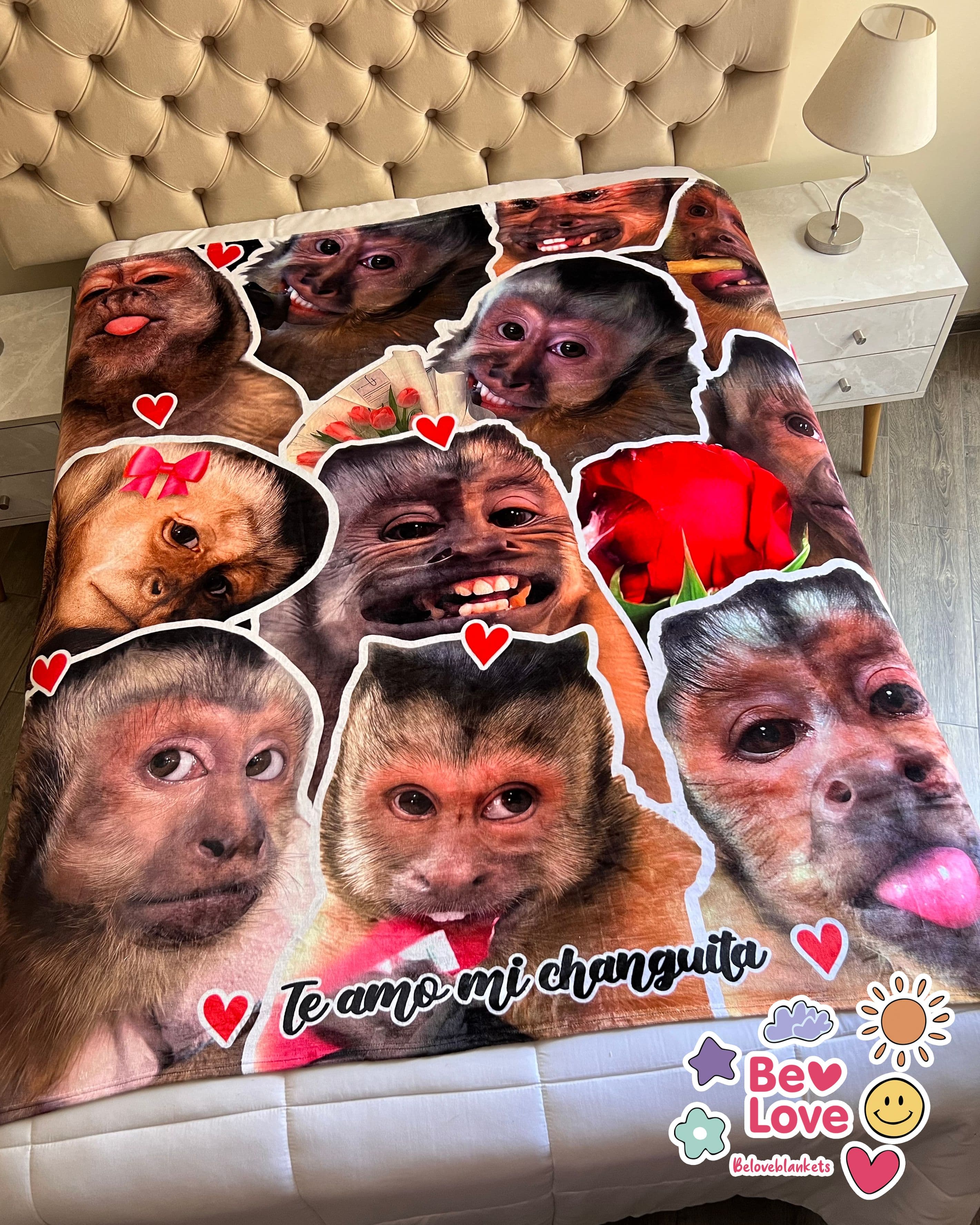 Manta de monitos, changuitos